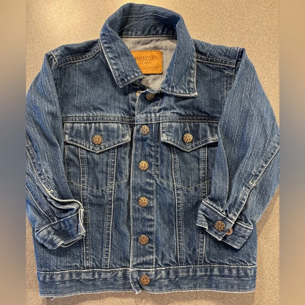 OshKosh‎ B'gosh Denim snap-Up Jacket. Unisex size 36 months. Classic vintage